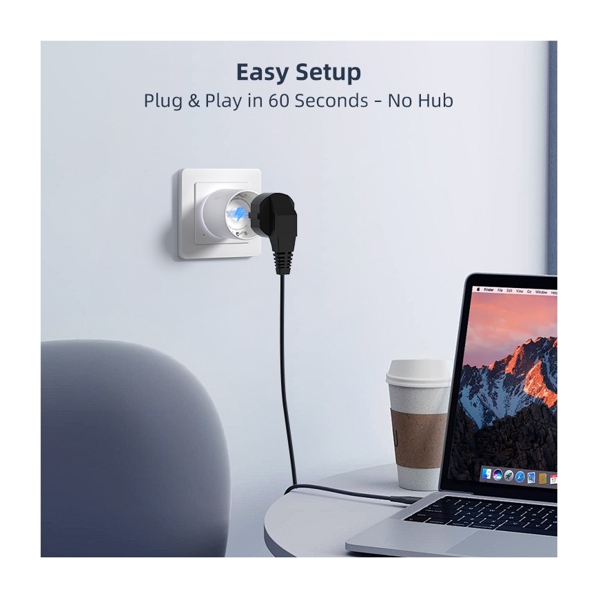 Immax NEO 07813L - Smart stikdåse Type F 3500W Wi-Fi
