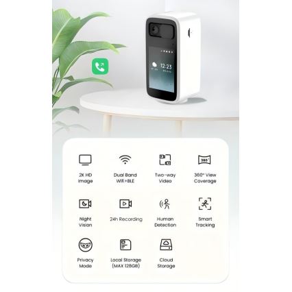 Immax NEO 07814L - Smart indendørs kamera med 4 MP-sensor, 5 V strømforsyning og Wi-Fi