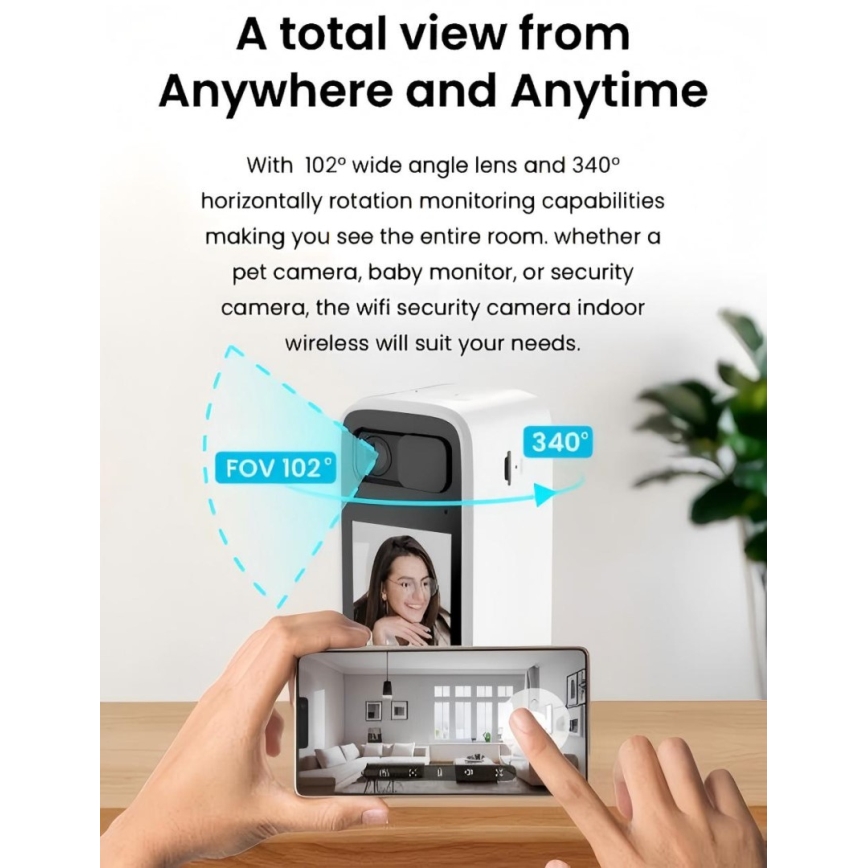 Immax NEO 07814L - Smart indendørs kamera med 4 MP-sensor, 5 V strømforsyning og Wi-Fi