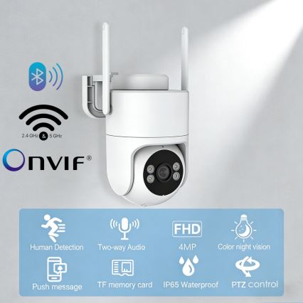 Immax NEO 07819L - Smart udendørs kamera med 4 MP-sensor, 5V, IP65 og Wi‑Fi