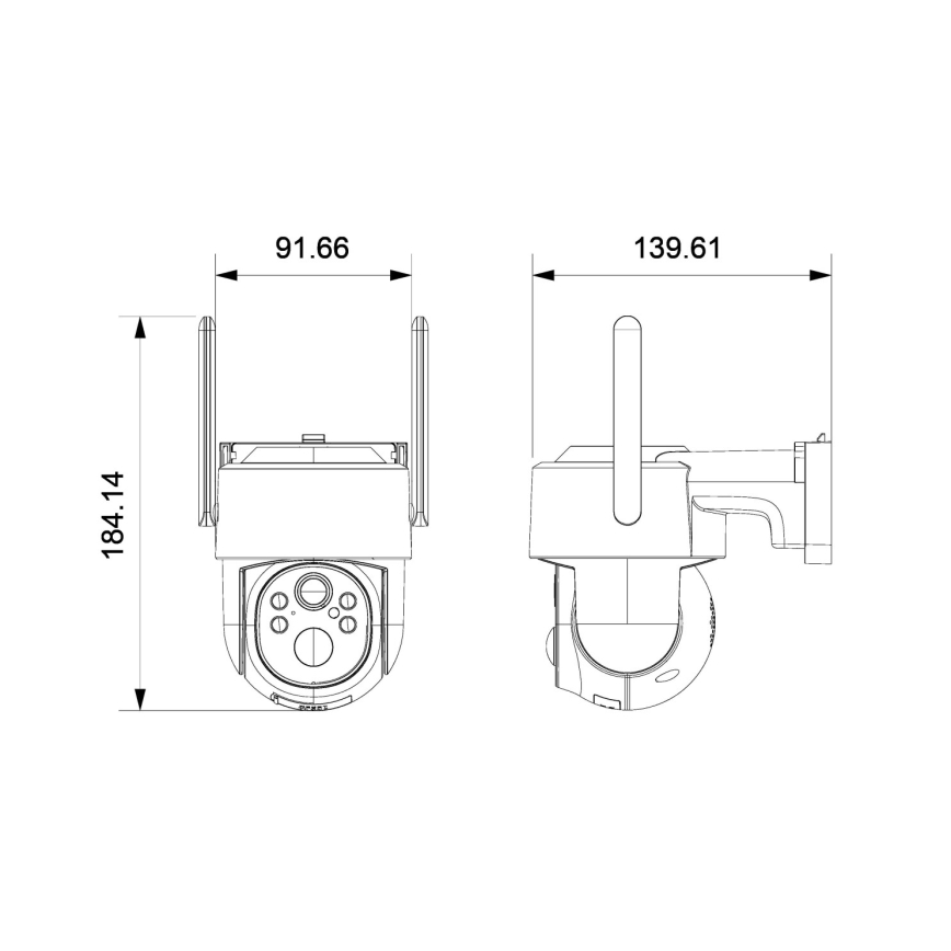 Immax NEO 07820L - Smart udendørs solcellekamera med sensor, 6000 mAh batteri, IP65