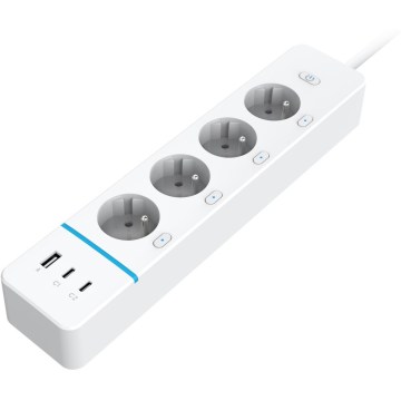 Immax NEO 07821L - Forlængerledning NEO LITE Smart 4AC+1xUSB+2xUSB-C Wi-Fi