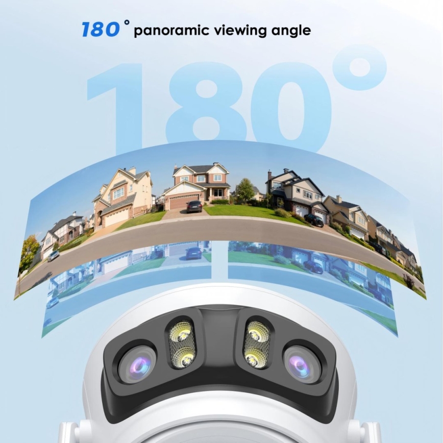 Immax NEO 07823L - Smart udendørskamera med tre 2MP-sensorer, 5 V strøm og Wi-Fi