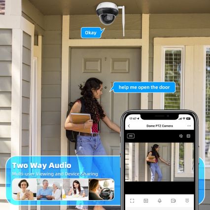 Immax NEO 07825L - Smart udendørs kamera med DOME-sensor 5MP 230V IP66 TUYA Wi-Fi