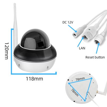 Immax NEO 07825L - Smart udendørs kamera med DOME-sensor 5MP 230V IP66 TUYA Wi-Fi