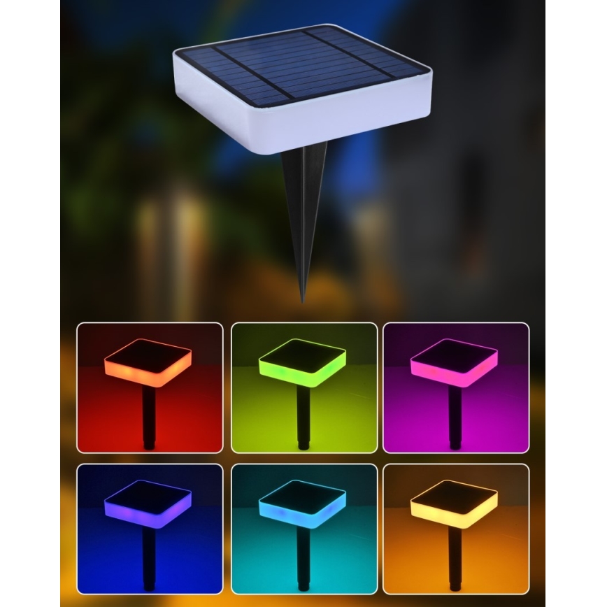 Immax NEO 07911L - LED solcellelampe med sensor  og RGB-farver dæmpbar NEO LITE LED/1W/5V kantet IP54 Tuya 1300 mAh