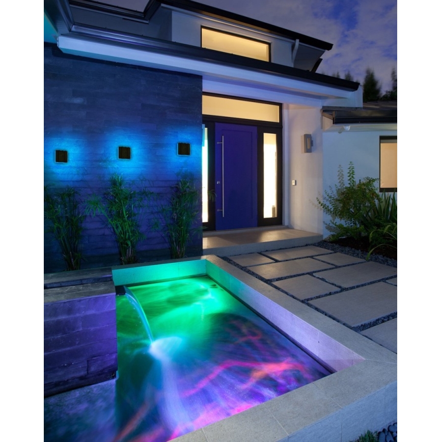 Immax NEO 07911L - LED solcellelampe med sensor  og RGB-farver dæmpbar NEO LITE LED/1W/5V kantet IP54 Tuya 1300 mAh