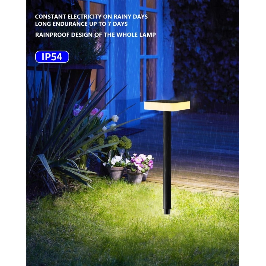 Immax NEO 07911L - LED solcellelampe med sensor  og RGB-farver dæmpbar NEO LITE LED/1W/5V kantet IP54 Tuya 1300 mAh
