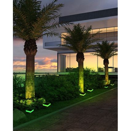 Immax NEO 07911L - LED solcellelampe med sensor  og RGB-farver dæmpbar NEO LITE LED/1W/5V kantet IP54 Tuya 1300 mAh