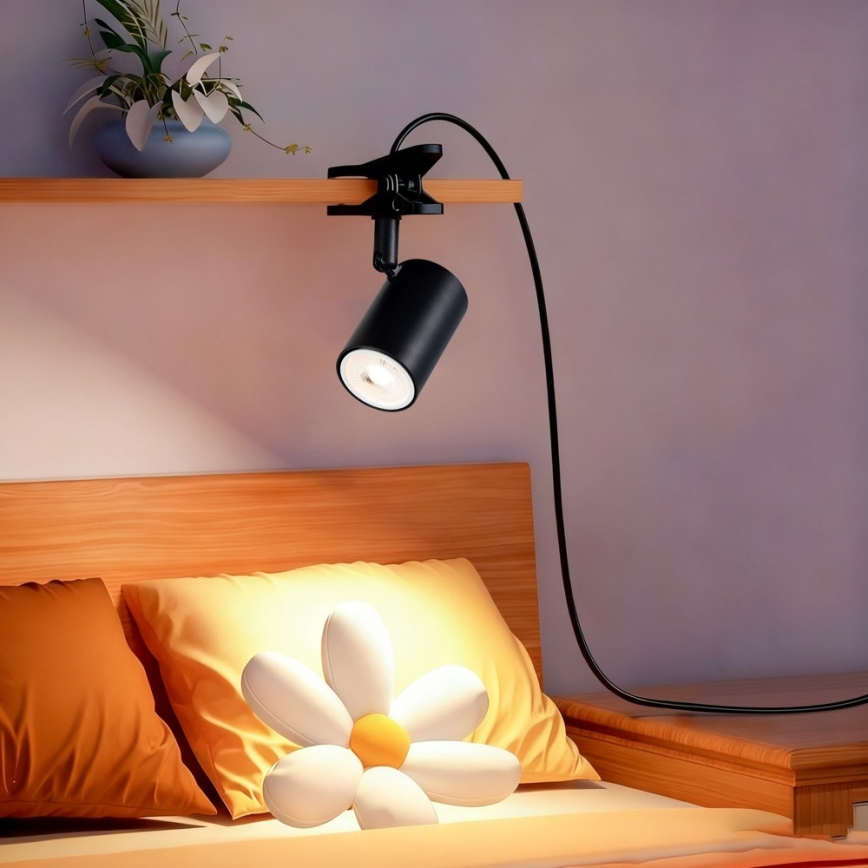 Immax NEO 08291L - lampe med klemme PUNTO 1xGU10/9W/230V sort