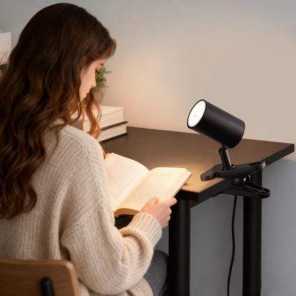 Immax NEO 08291L - lampe med klemme PUNTO 1xGU10/9W/230V sort