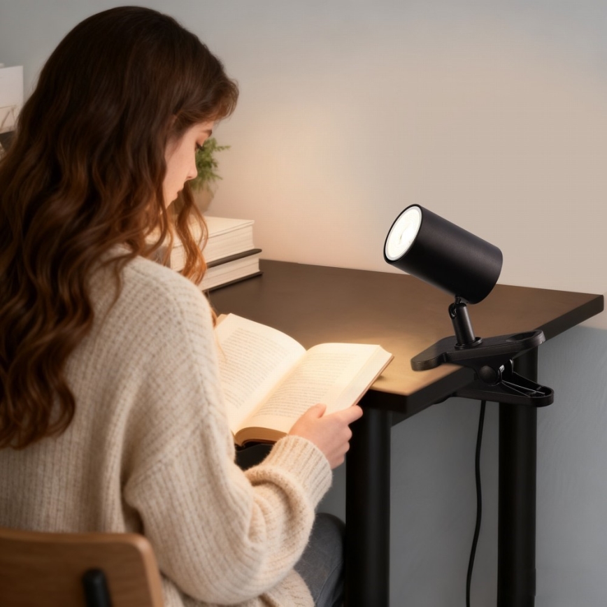 Immax NEO 08291L - lampe med klemme PUNTO 1xGU10/9W/230V sort