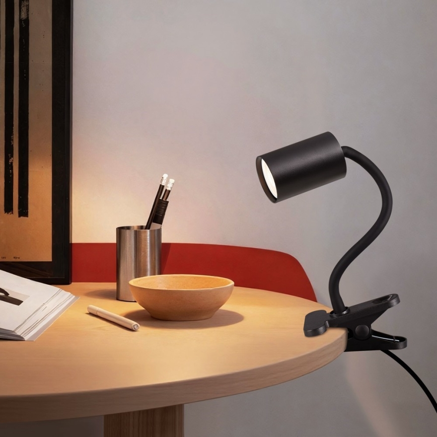 Immax NEO 08293L - Fleksibel lampe med klemme PUNTO 1xGU10/9W/230V sort