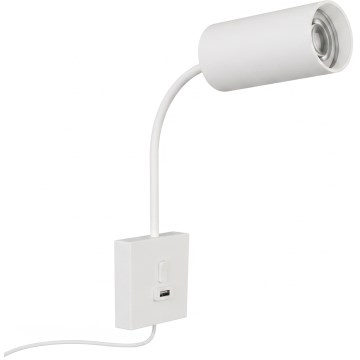 Immax NEO 08296L - Væglampe med USB PUNTO 1xGU10/9W/230V hvid