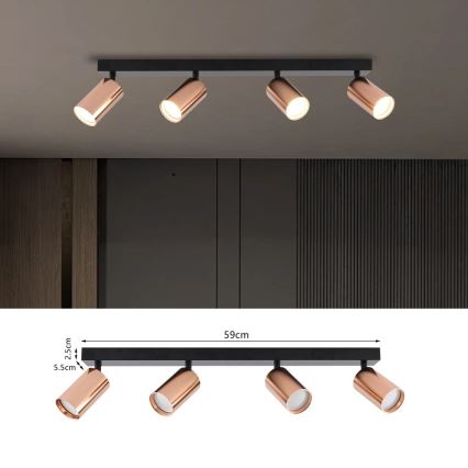 Immax NEO 08303L - Spotlampe PUNTO 4xGU10/9W/230V rosaguld