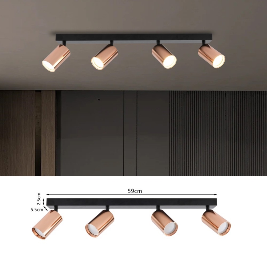Immax NEO 08303L - Spotlampe PUNTO 4xGU10/9W/230V rosaguld