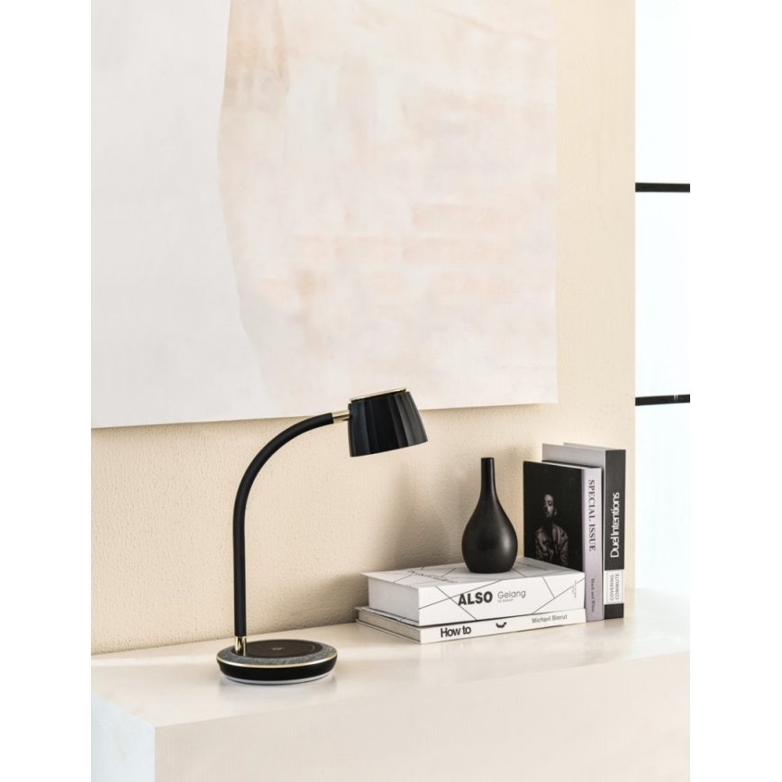 Immax NEO 08996L - LED bordlampe m. trådløs opladning dæmpbar PERLA LED/1,5W + LED/6W/230V 3800-4300K