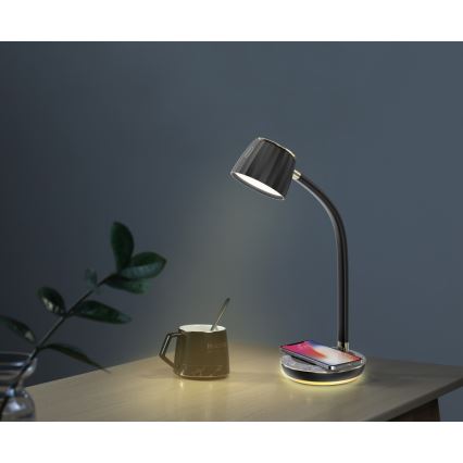 Immax NEO 08996L - LED bordlampe m. trådløs opladning dæmpbar PERLA LED/1,5W + LED/6W/230V 3800-4300K