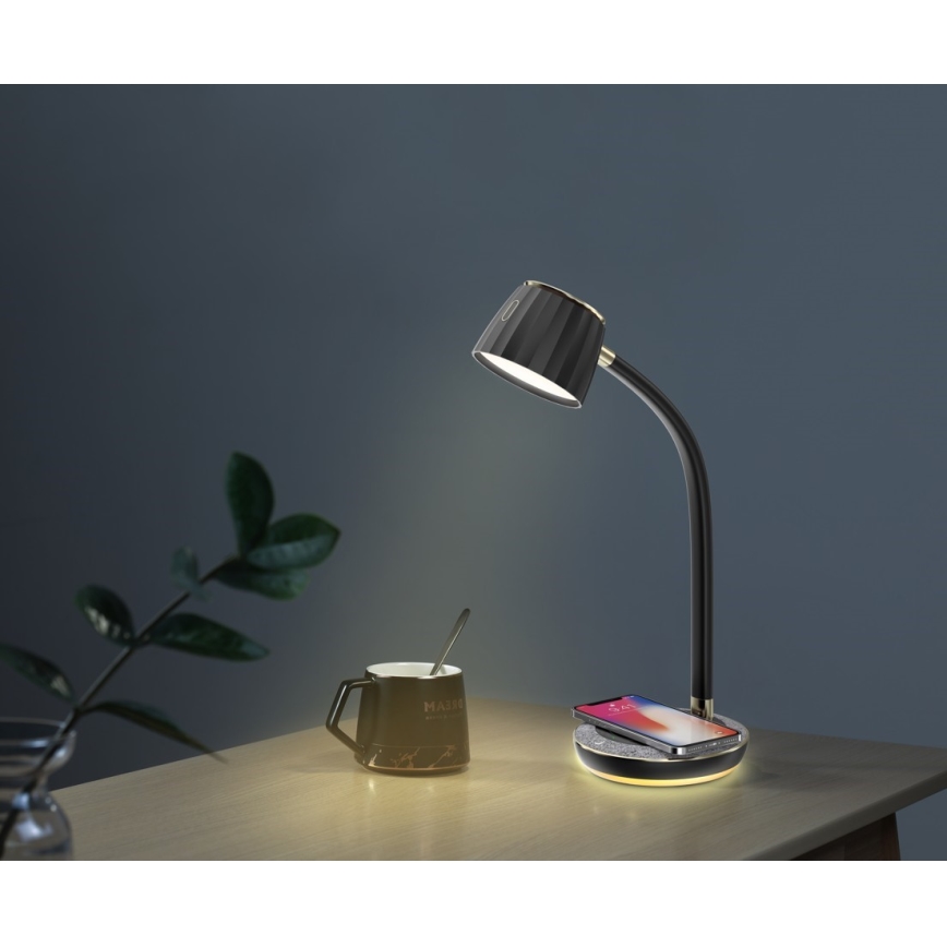 Immax NEO 08996L - LED bordlampe m. trådløs opladning dæmpbar PERLA LED/1,5W + LED/6W/230V 3800-4300K