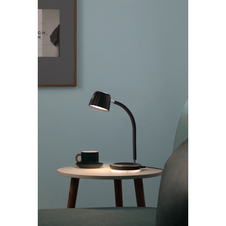 Immax NEO 08996L - LED bordlampe m. trådløs opladning dæmpbar PERLA LED/1,5W + LED/6W/230V 3800-4300K