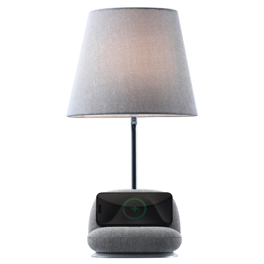 Immax NEO 09109L - LED-dæmpbar bordlampe med trådløs Qi-opladning SOFA LED/6W/230V grå