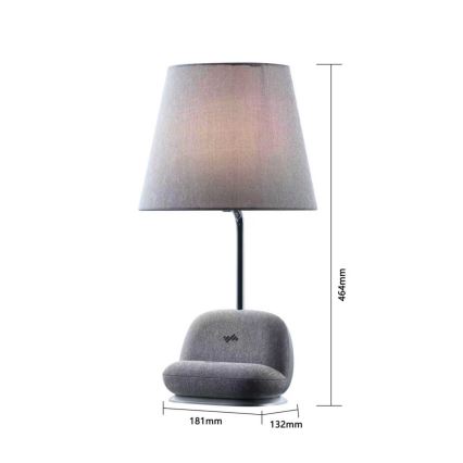 Immax NEO 09109L - LED-dæmpbar bordlampe med trådløs Qi-opladning SOFA LED/6W/230V grå