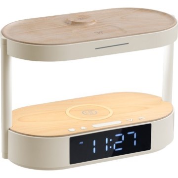 Immax NEO 09111L - LED-dæmpbar bordlampe med indbygget vækkeur og TRIPLE DOCK-opladning LED/1,5W/5V
