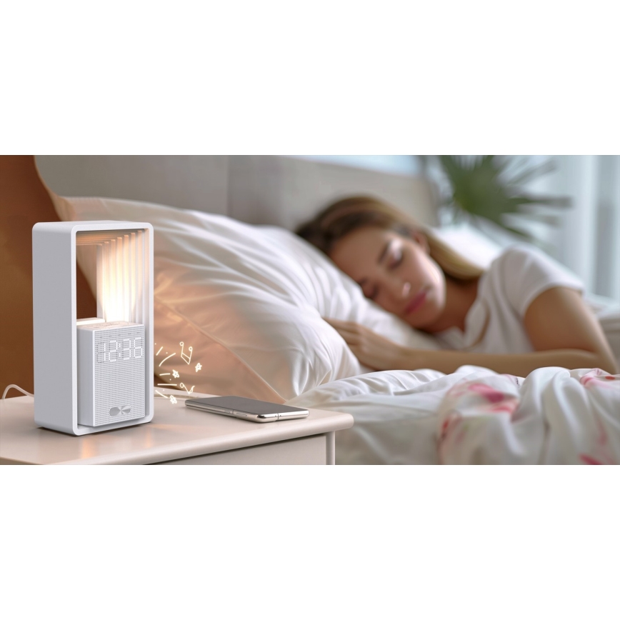 Immax NEO 09113L - LED bordlampe med vækkeur og opladningsfunktion CALM LED/3,5W/5V