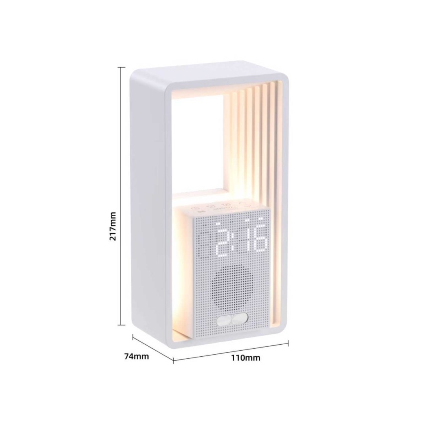 Immax NEO 09113L - LED bordlampe med vækkeur og opladningsfunktion CALM LED/3,5W/5V