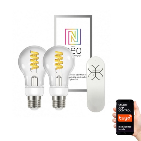 gentagelse farvestof Alice Immax Neo - SÆT 2x LED lysdæmper pære FILAMENT E27/5W/230V 2700-6000K +  Fjernbetjening | Lampemania