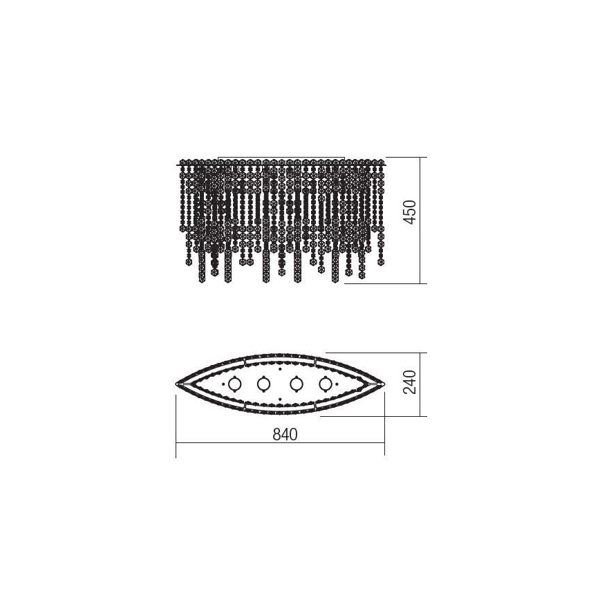 Incanti ITV CLOV4 10 60 - Overflademonteret krystal pendel TREVI 4xGU10/50W/230V