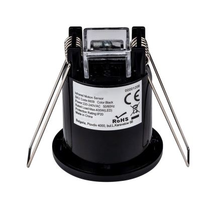 Indbygget bevægelsessensor PIR 360° 400W/230V sort