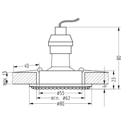 Indbygget lampe SOC 1xGU10/50W/230V