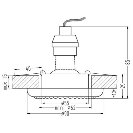 Indbygget lampe SOC 1xGU10/50W/230V