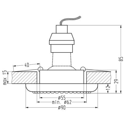 Indbygget lampe SOC 1xGU10/50W/230V