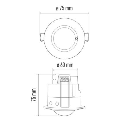 Indbygget mikrobølge bevægelsessensor MW B 360° 1200W/230V hvid