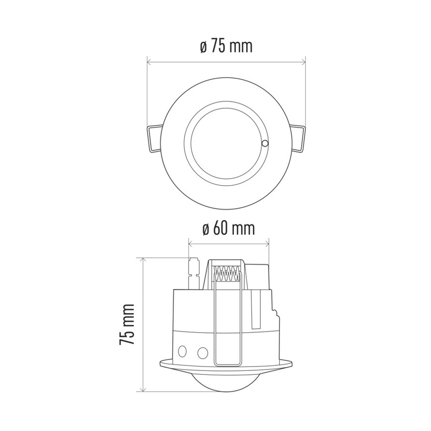 Indbygget mikrobølge bevægelsessensor MW B 360° 1200W/230V hvid
