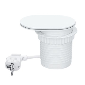 Indbygget stikkontakt med trådløs opladning 20 W, 1x stikkontakt + USB-A/USB-C, hvid