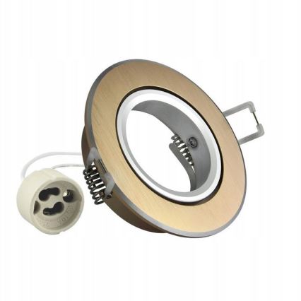 Indbygningslampe EAST OPAL 1xGU10/8W/230V diameter 8,5 cm guldfarvet