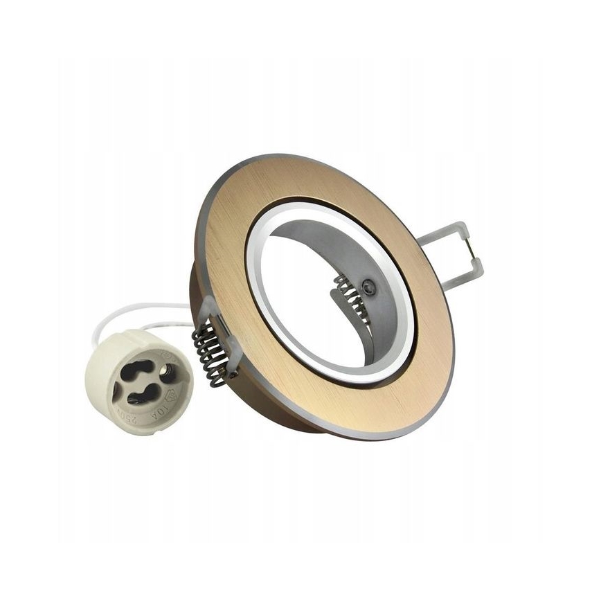 Indbygningslampe EAST OPAL 1xGU10/8W/230V diameter 8,5 cm guldfarvet