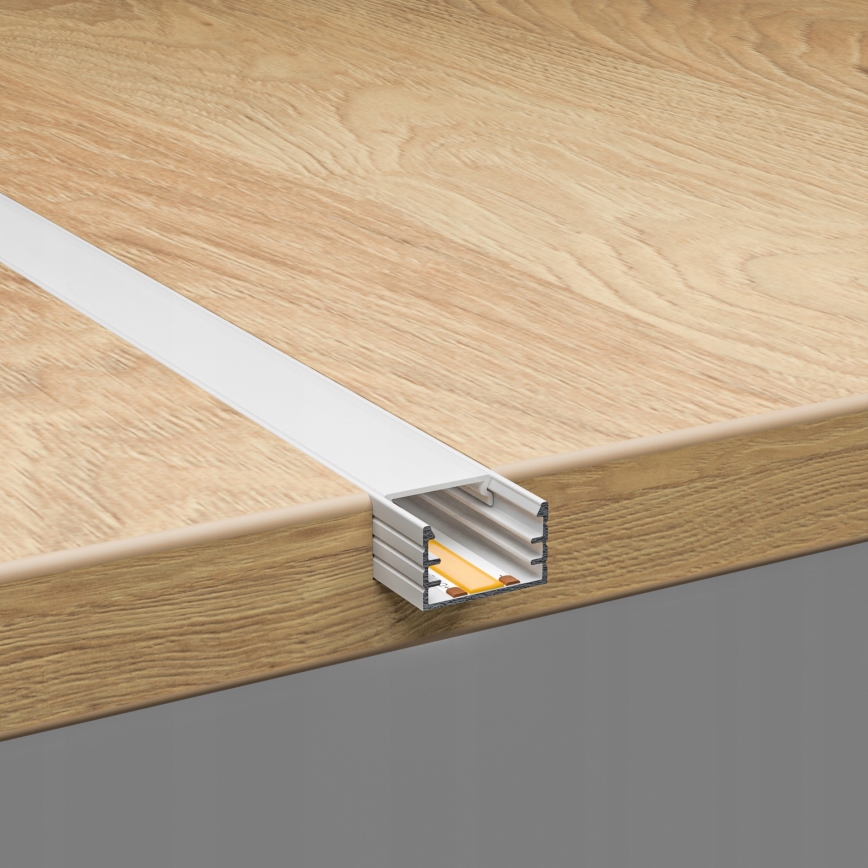Indbygningsprofil til LED-strips 1 m hvid