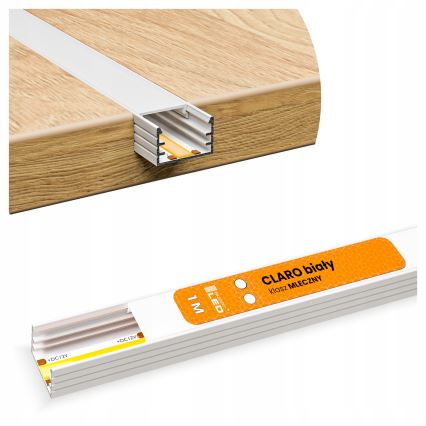 Indbygningsprofil til LED-strips 1 m hvid