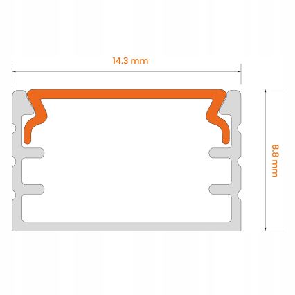 Indbygningsprofil til LED-strips 1 m hvid