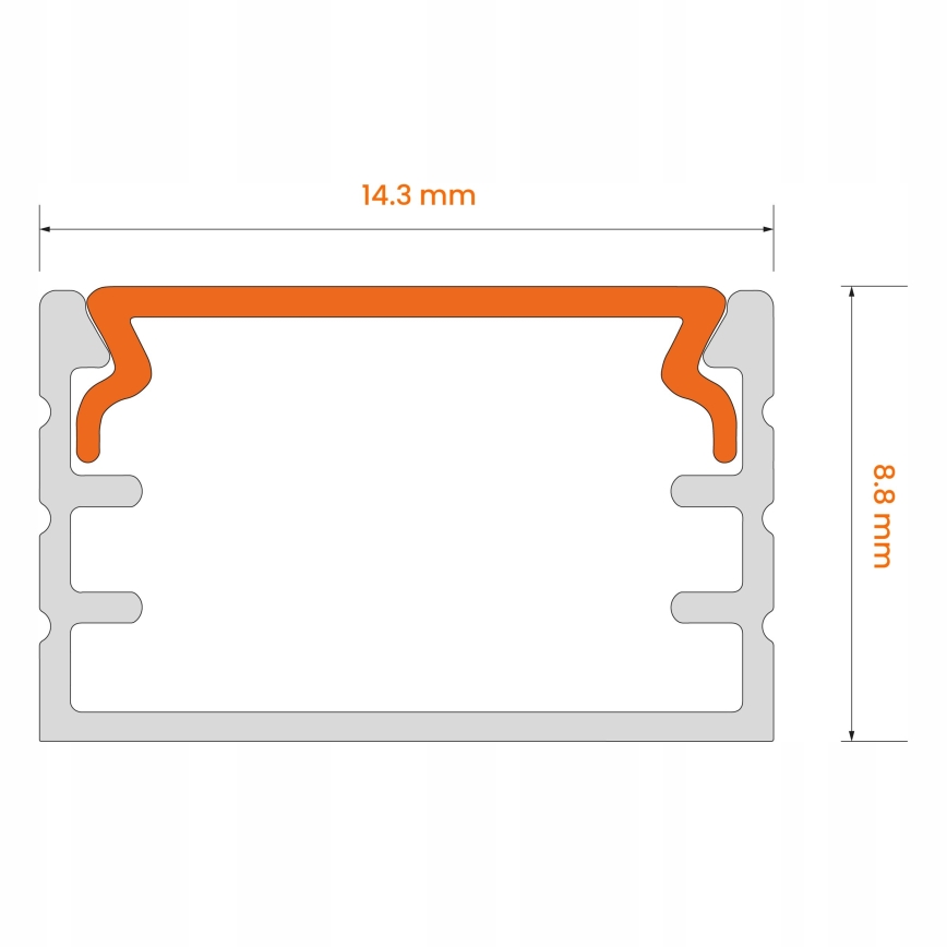 Indbygningsprofil til LED-strips 1 m hvid