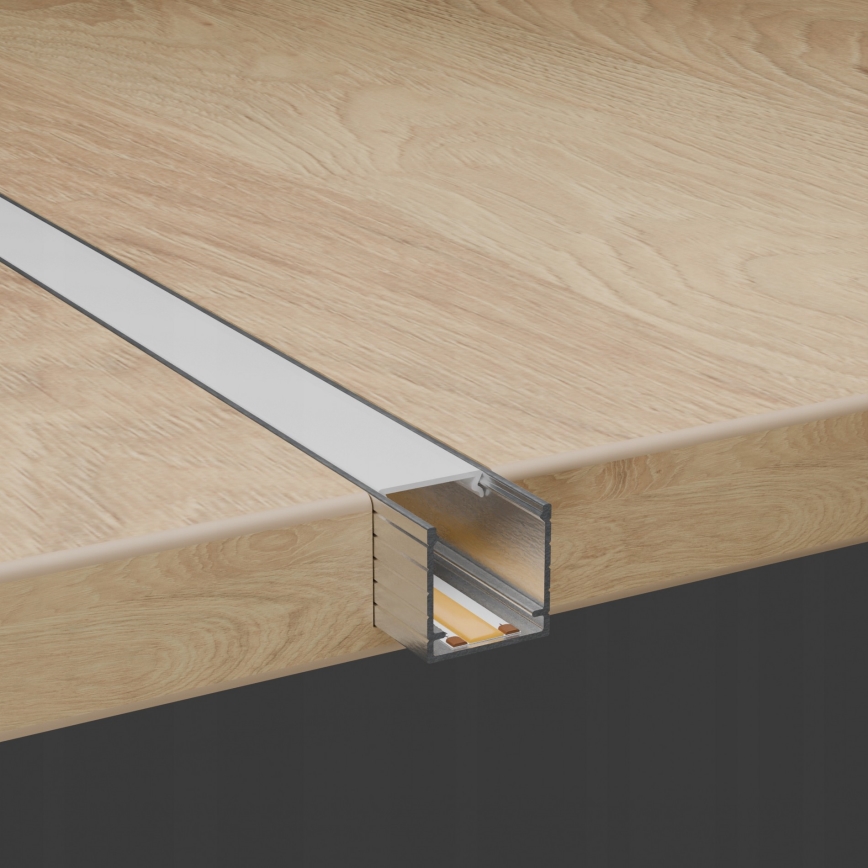 Indbygningsprofil til LED-strips 1 m hvid