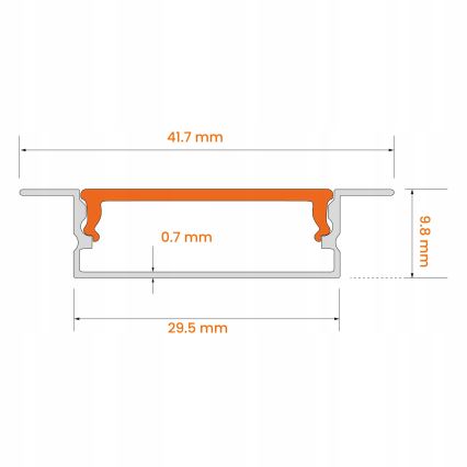 Indbygningsprofil til LED-strips 1 m hvid
