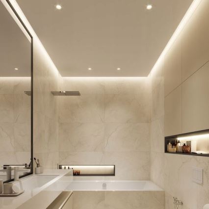 Indbygningsprofil til LED-strips, 1 m, sort/gennemsigtig