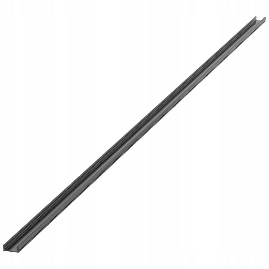 Indbygningsprofil til LED-strips, 1 m, sort/gennemsigtig