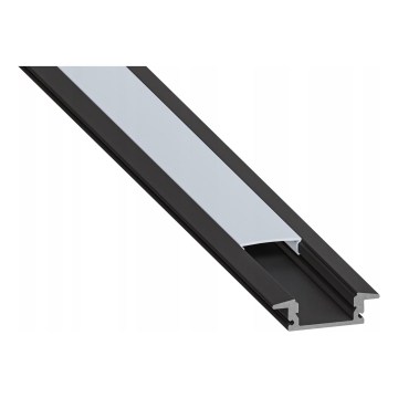 Indbygningsprofil til LED-strips 1 m, sort/hvid