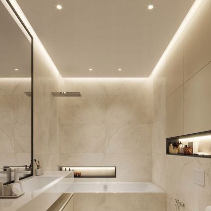 Indbygningsprofil til LED-strips 1 m, sort/hvid